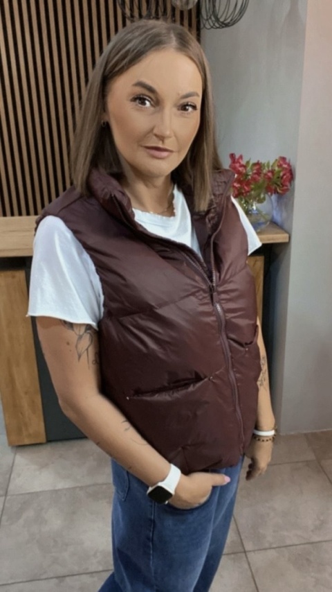 Kamizelka Naturalny Puch Burgund Kamizelka Naturalny Puch Burgund