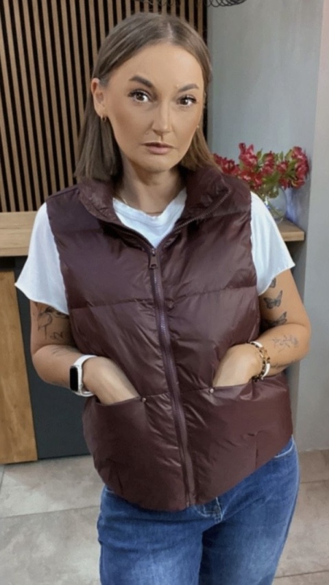Kamizelka Naturalny Puch Burgund Kamizelka Naturalny Puch Burgund