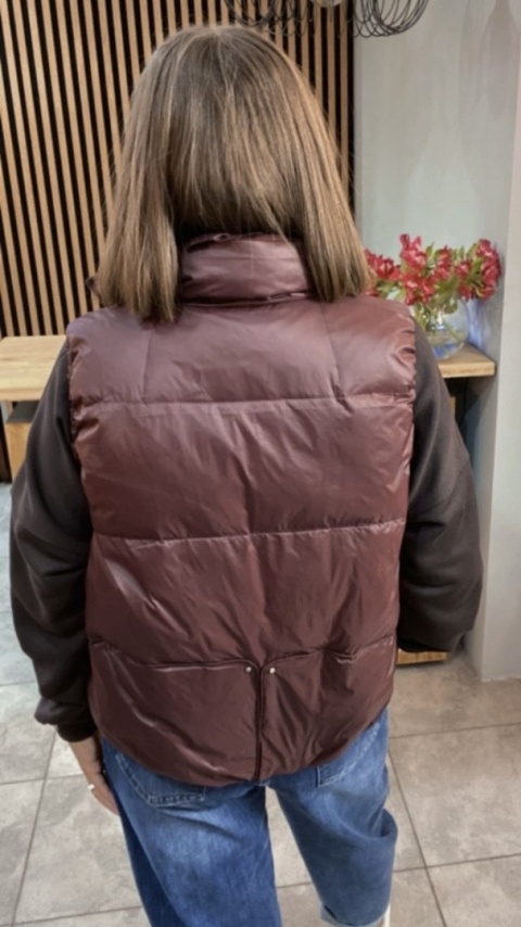 Kamizelka Naturalny Puch Burgund Kamizelka Naturalny Puch Burgund