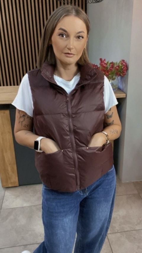 Kamizelka Naturalny Puch Burgund Kamizelka Naturalny Puch Burgund