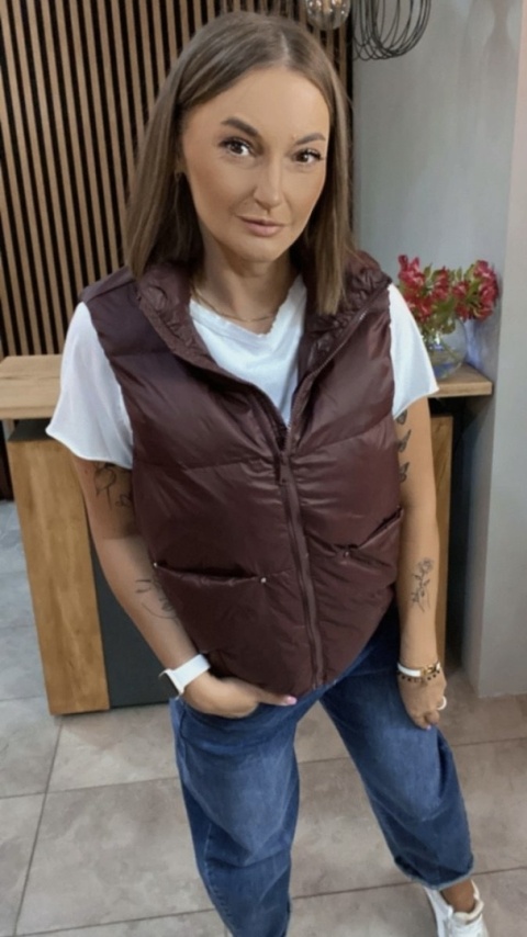 Kamizelka Naturalny Puch Burgund Kamizelka Naturalny Puch Burgund