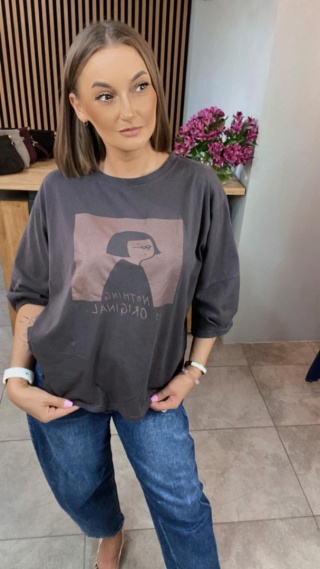 Bluzka oversize 100% bawełna – grafika “Nothing is original”