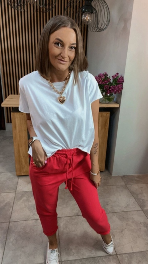 Spodnie dresowe z patką Wiya – Rosso