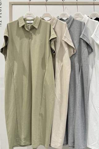 Sukienka Wiya z tkaniny typu Lacosta Beige