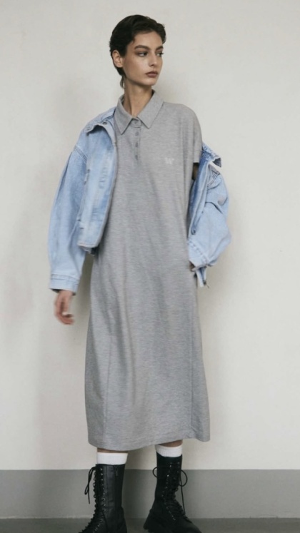 Sukienka Wiya z tkaniny typu Lacosta Gray