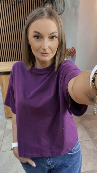 T-shirt Basic Lenoshka Śliwka