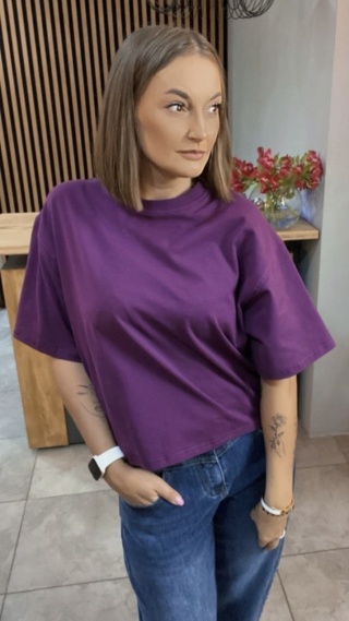 T-shirt Basic Lenoshka Śliwka