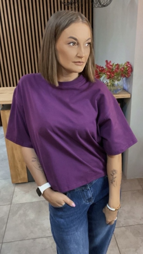 T-shirt Basic Lenoshka Śliwka T-shirt Basic Lenoshka Śliwka
