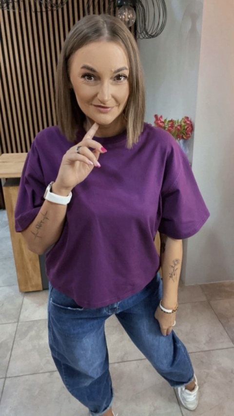 T-shirt Basic Lenoshka Śliwka T-shirt Basic Lenoshka Śliwka