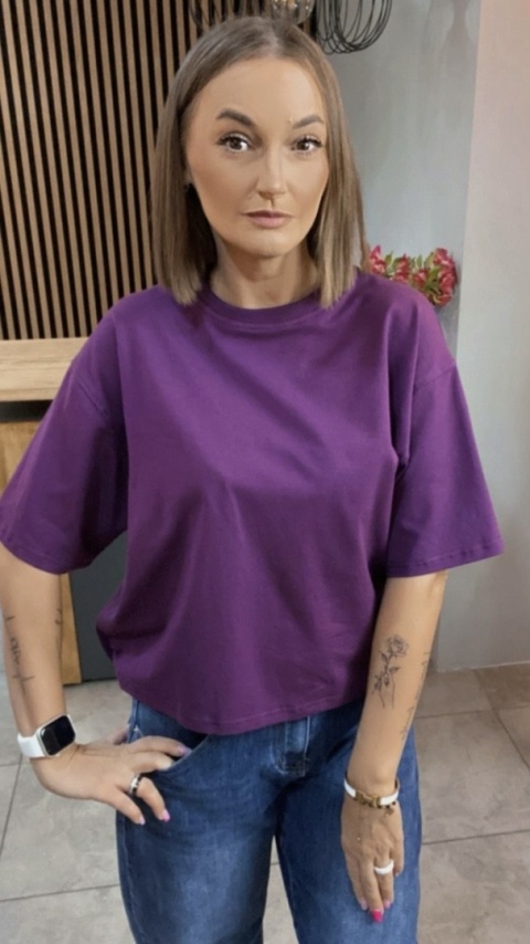 T-shirt Basic Lenoshka Śliwka T-shirt Basic Lenoshka Śliwka