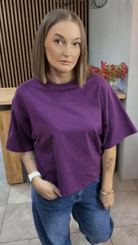 T-shirt Basic Lenoshka Śliwka T-shirt Basic Lenoshka Śliwka