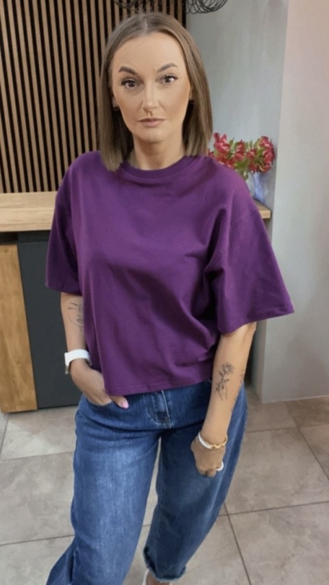 T-shirt Basic Lenoshka Śliwka T-shirt Basic Lenoshka Śliwka