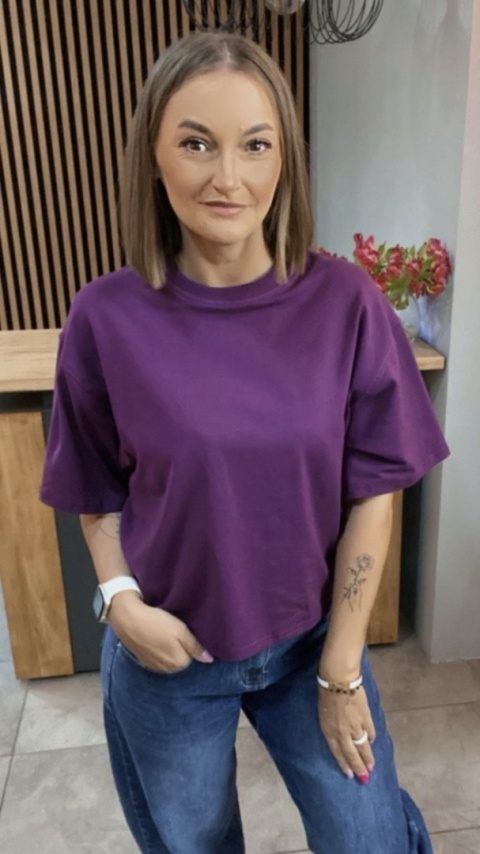 T-shirt Basic Lenoshka Śliwka T-shirt Basic Lenoshka Śliwka