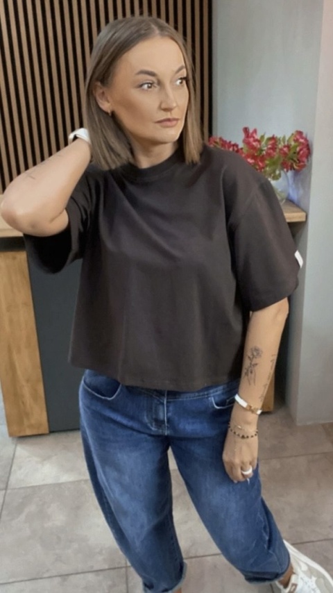 T-shirt Basic Lenoshka Gorzka Czekolada