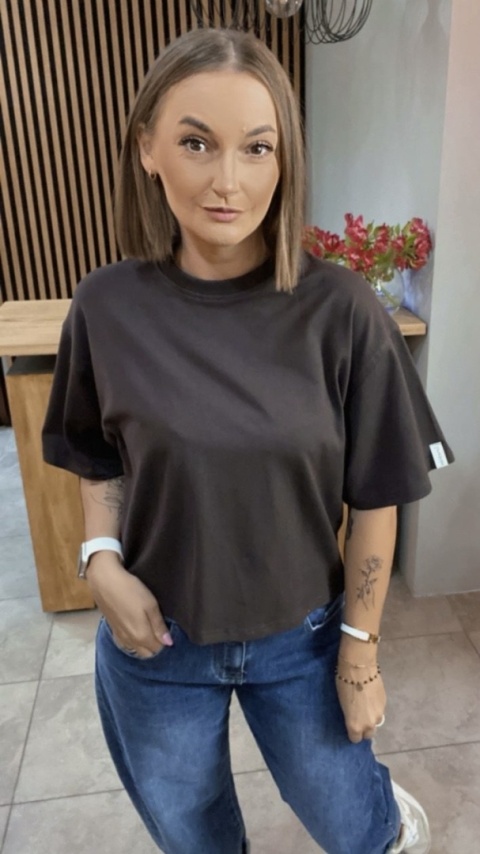 T-shirt Basic Lenoshka Gorzka Czekolada