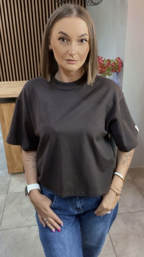 T-shirt Basic Lenoshka Gorzka Czekolada