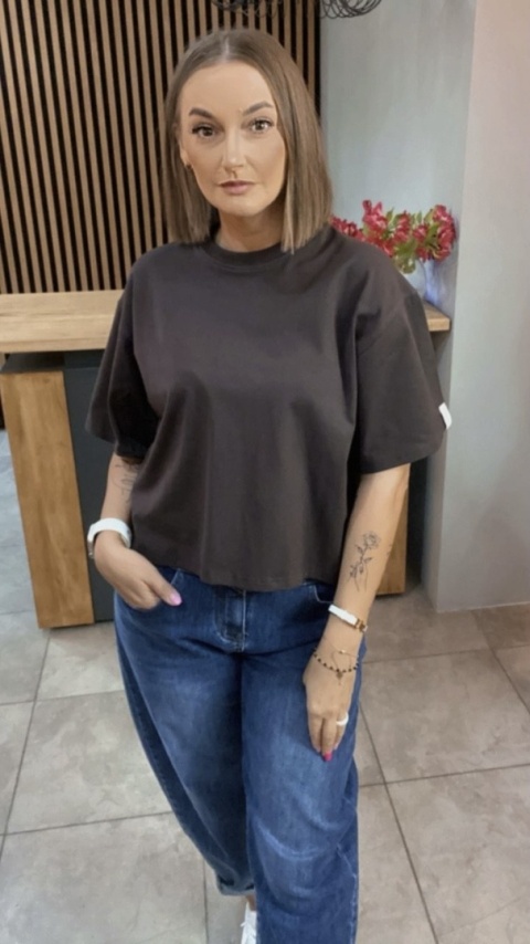 T-shirt Basic Lenoshka Gorzka Czekolada