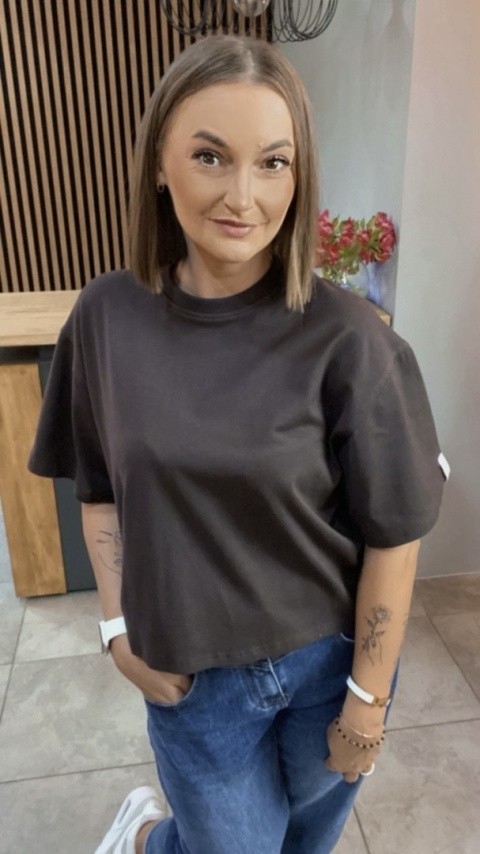 T-shirt Basic Lenoshka Gorzka Czekolada