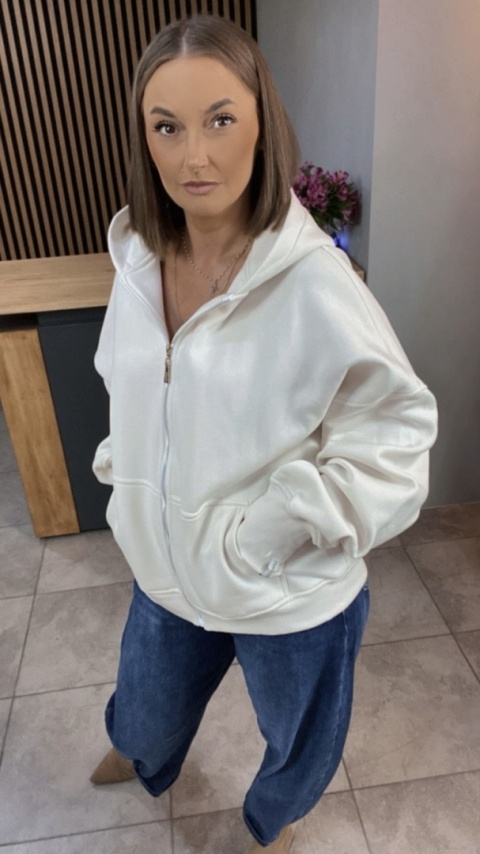 Bluza oversize z kapturem Lux – Lenoshka - Kokos