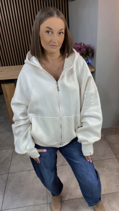 Bluza oversize z kapturem Lux – Lenoshka - Kokos