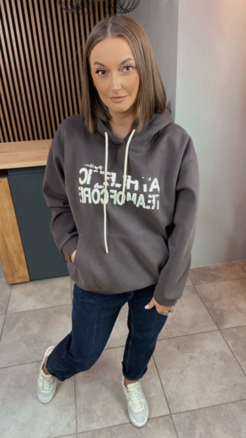 Bluza z kapturem „Athletic” - Czekolada