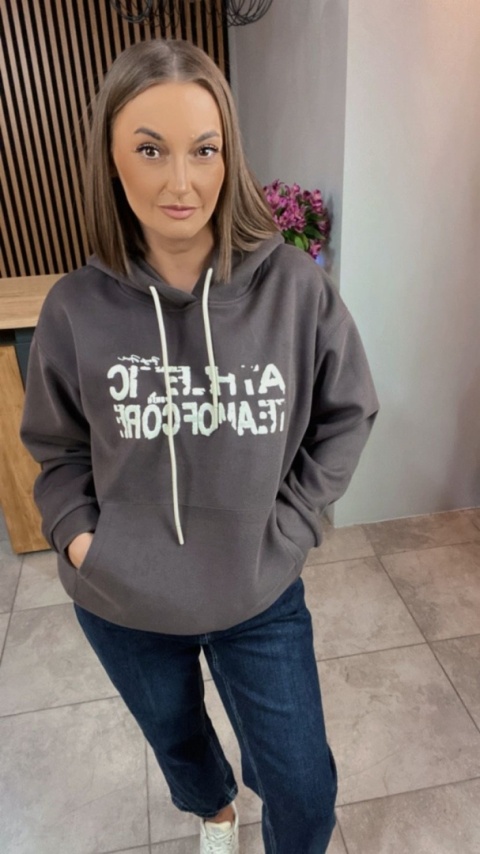 Bluza z kapturem „Athletic” - Czekolada