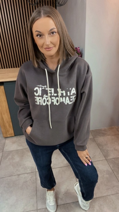 Bluza z kapturem „Athletic” - Czekolada
