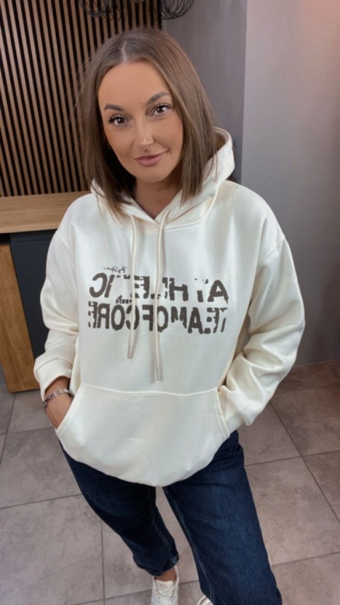 Bluza z kapturem „Athletic” - Śmietanka