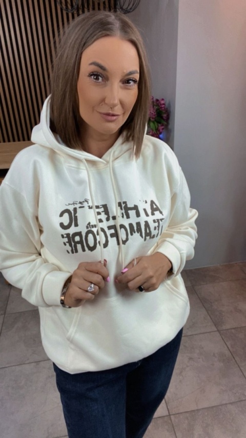 Bluza z kapturem „Athletic” - Śmietanka