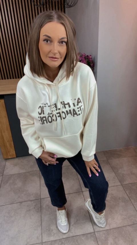 Bluza z kapturem „Athletic” - Śmietanka