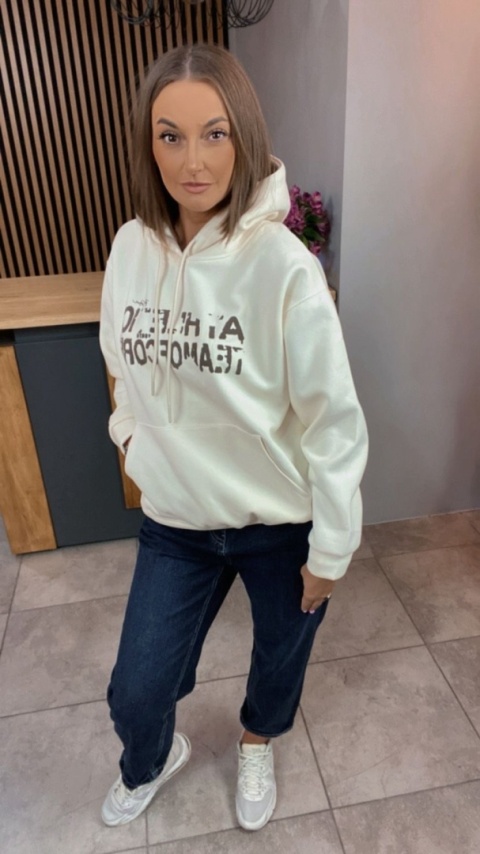 Bluza z kapturem „Athletic” - Śmietanka