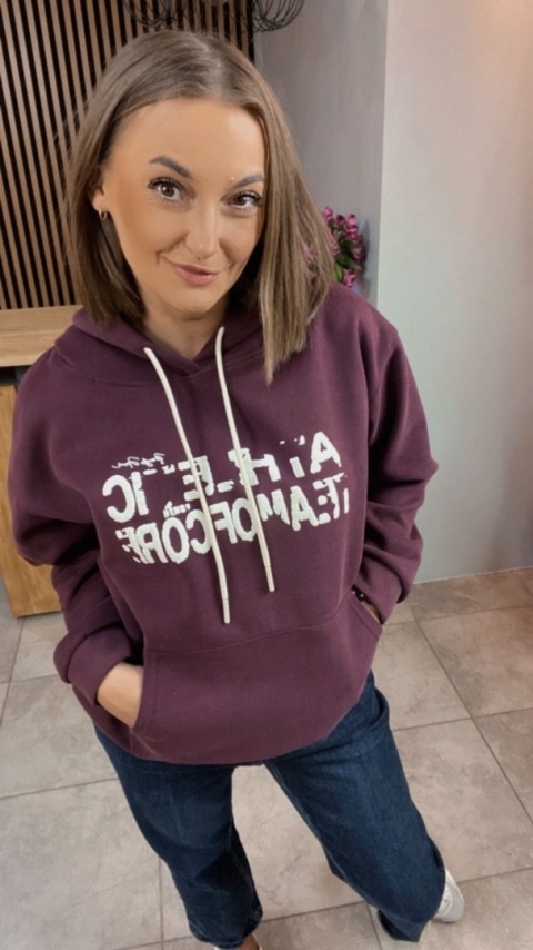 Bluza z kapturem „Athletic” - Bordo