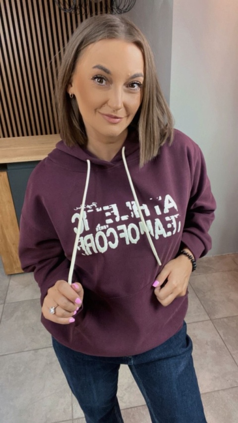 Bluza z kapturem „Athletic” - Bordo