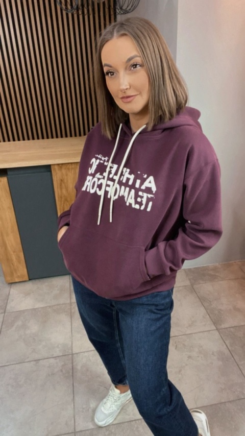 Bluza z kapturem „Athletic” - Bordo