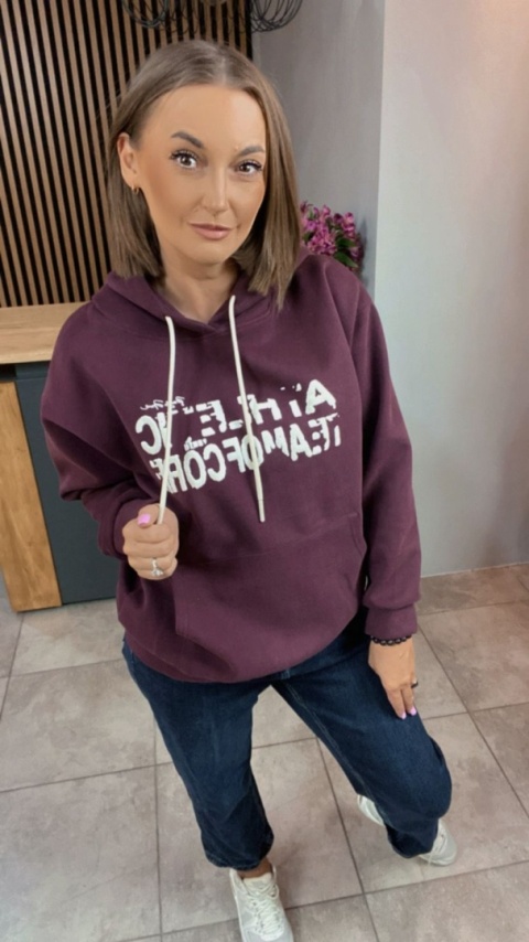 Bluza z kapturem „Athletic” - Bordo