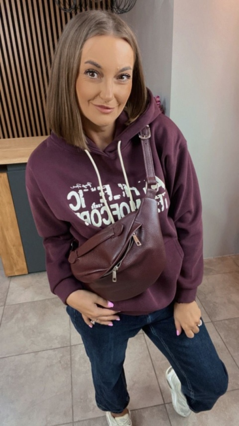 Bluza z kapturem „Athletic” - Bordo