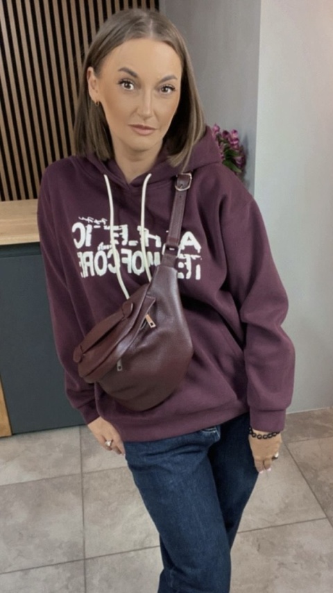 Bluza z kapturem „Athletic” - Bordo