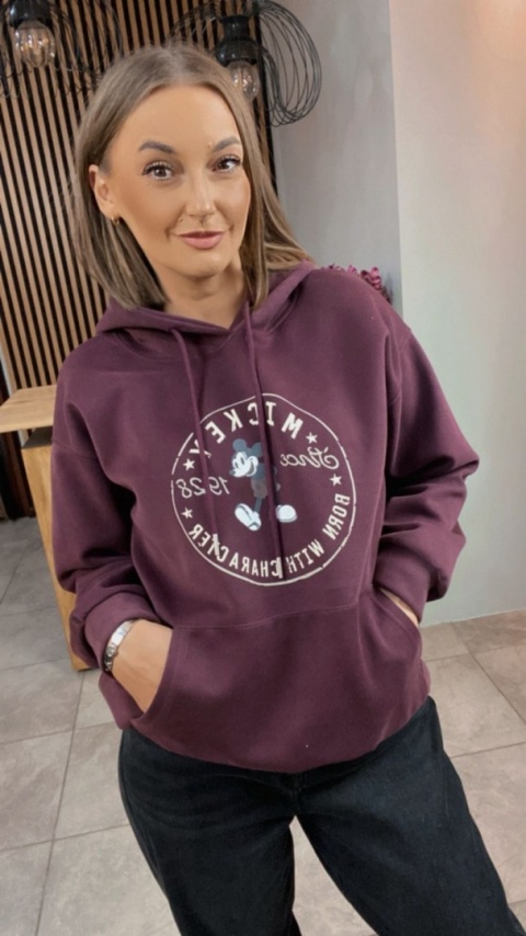 Bluza z kapturem – Mickey Mouse - Bordo