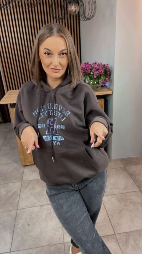 Bluza z kapturem – REVOLUTION LIFESTYLE - Czekolada