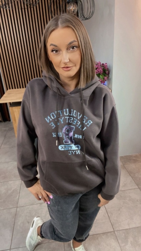Bluza z kapturem – REVOLUTION LIFESTYLE - Czekolada