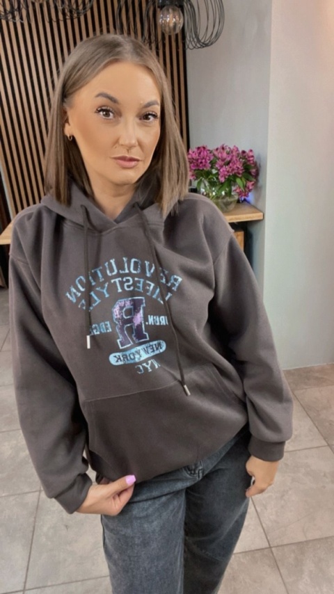 Bluza z kapturem – REVOLUTION LIFESTYLE - Czekolada