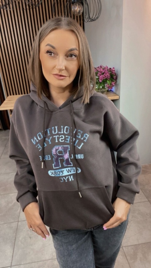 Bluza z kapturem – REVOLUTION LIFESTYLE - Czekolada