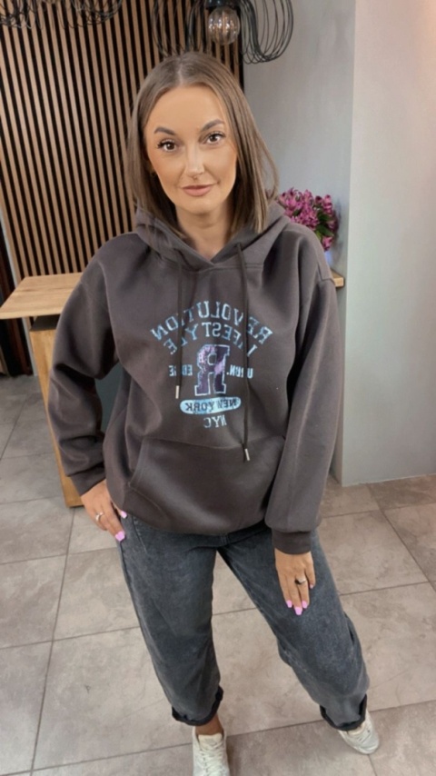 Bluza z kapturem – REVOLUTION LIFESTYLE - Czekolada