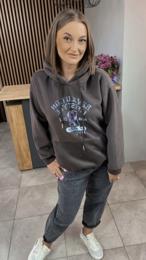 Bluza z kapturem – REVOLUTION LIFESTYLE - Czekolada