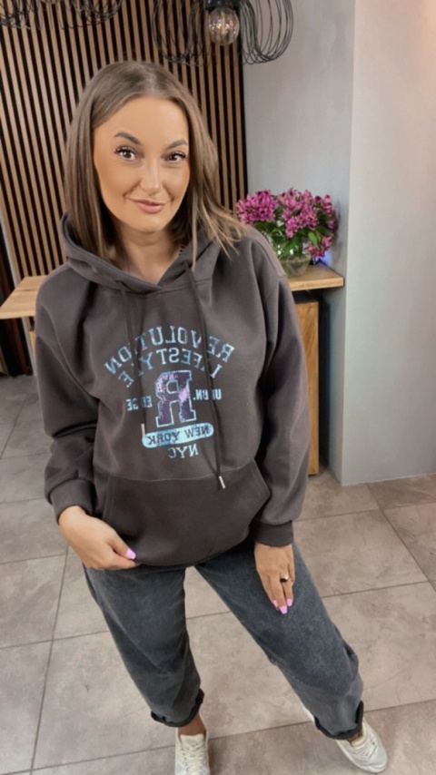 Bluza z kapturem – REVOLUTION LIFESTYLE - Czekolada