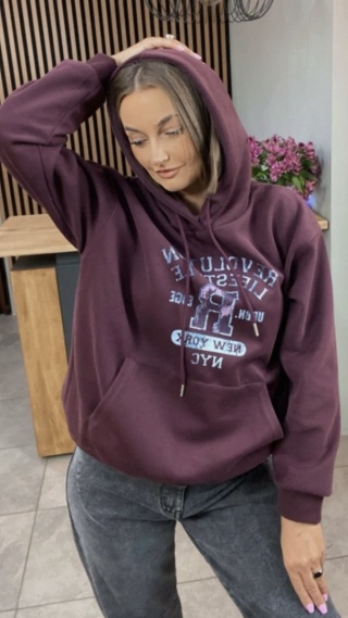 Bluza z kapturem – REVOLUTION LIFESTYLE - Bordo