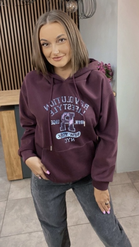 Bluza z kapturem – REVOLUTION LIFESTYLE - Bordo