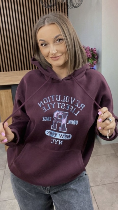 Bluza z kapturem – REVOLUTION LIFESTYLE - Bordo