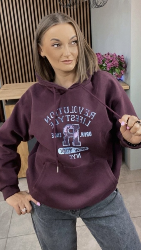 Bluza z kapturem – REVOLUTION LIFESTYLE - Bordo