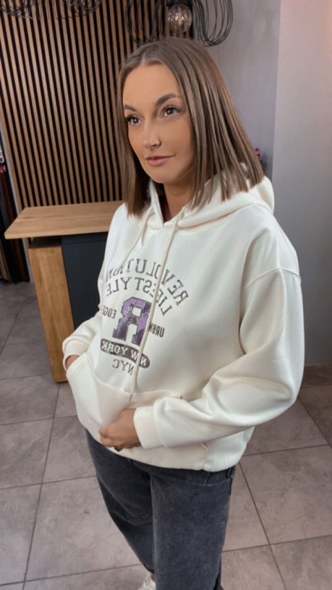 Bluza z kapturem – REVOLUTION LIFESTYLE - Śmietanka